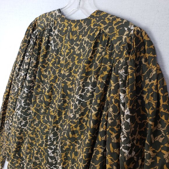 ISABEL MARANT Amirya Floral Top Blouse Bronze Balloon Sleeves size 38 / M - Picture 14 of 15